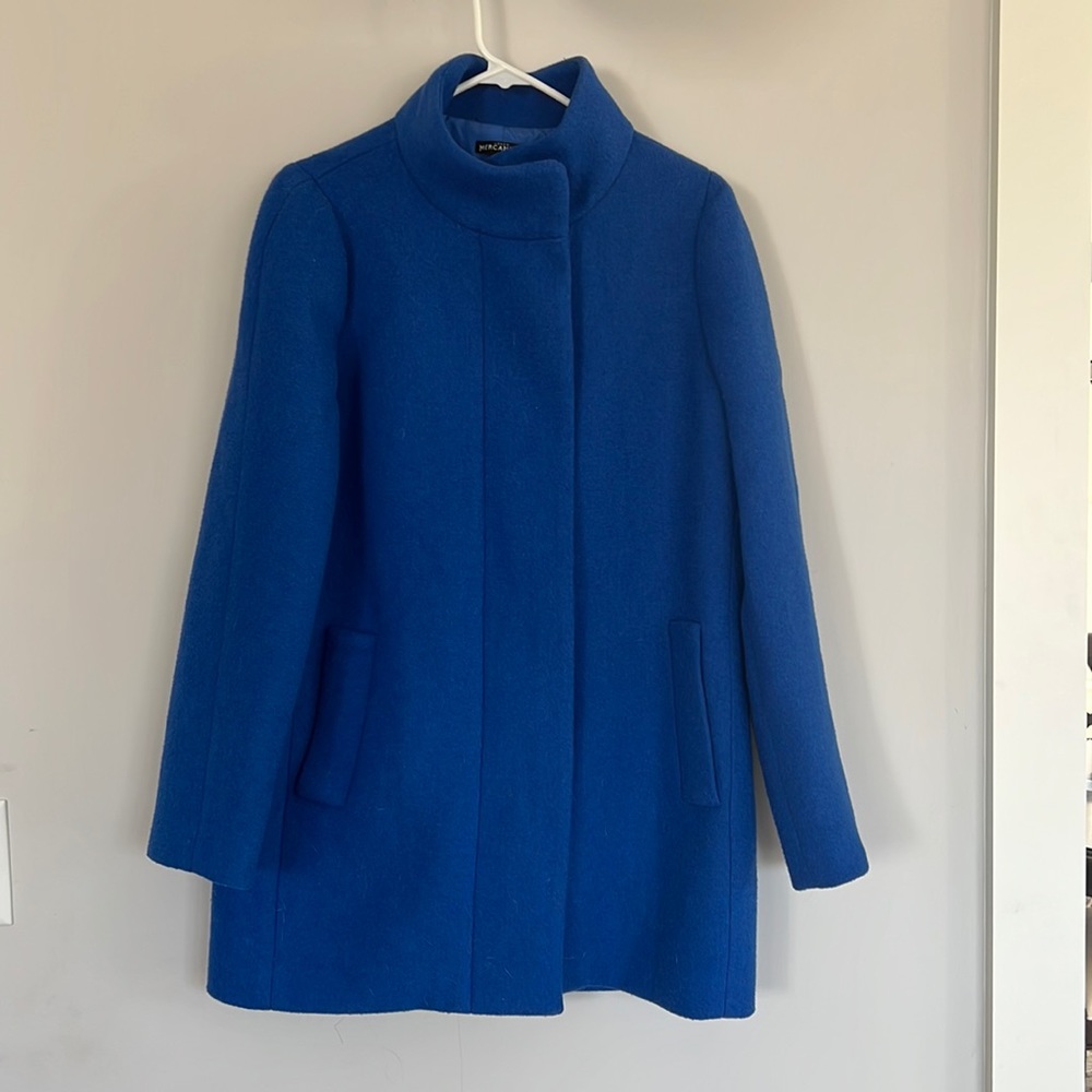 Cobalt blue J crew wool blend coat